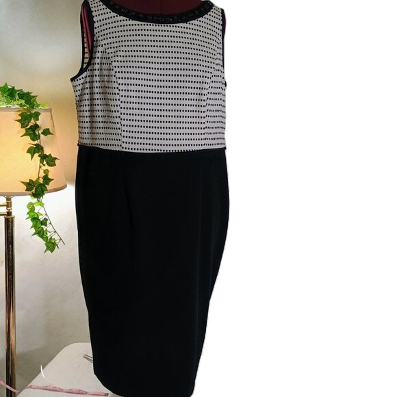 EUC: Maya Brooke Sze 16W Black & White Jacket Dress - Picture 4 of 8